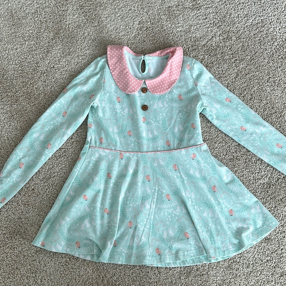 SERENDIPITY Kids Longsleeve Blouse Light blue bunny and bird XL (9-10)